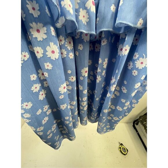 ASOS Floral Faux Wrap Front Shirred Mini Dress Size 8 - Picture 5 of 9